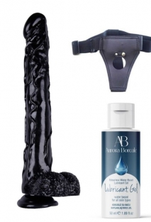 Belden Ba�lamal� Kayganla�t�r�c� Set Noctis 42cm Siyah Dildo No:44